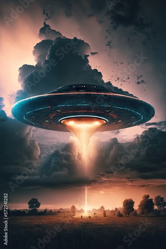 ufo in the sky illustration design art photo