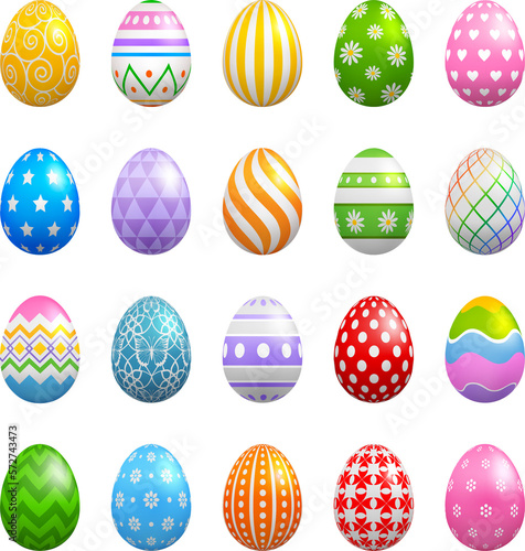 set of easter eggs