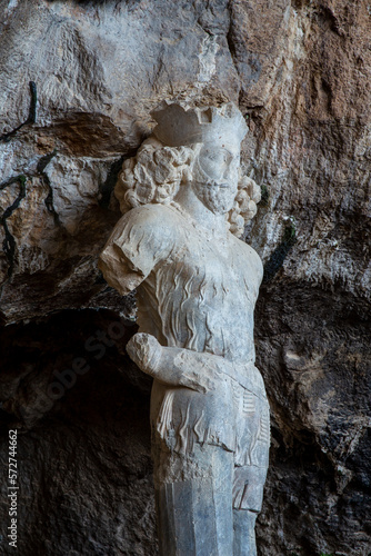 Shapur I Statue out of Stalagmite, Chogan Valley, Fars, Iran photo