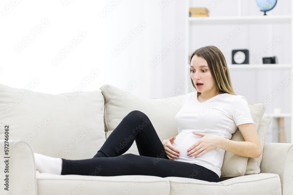 Future mother is excited about her pregnancy. Future mother is excited about her pregnancy.
