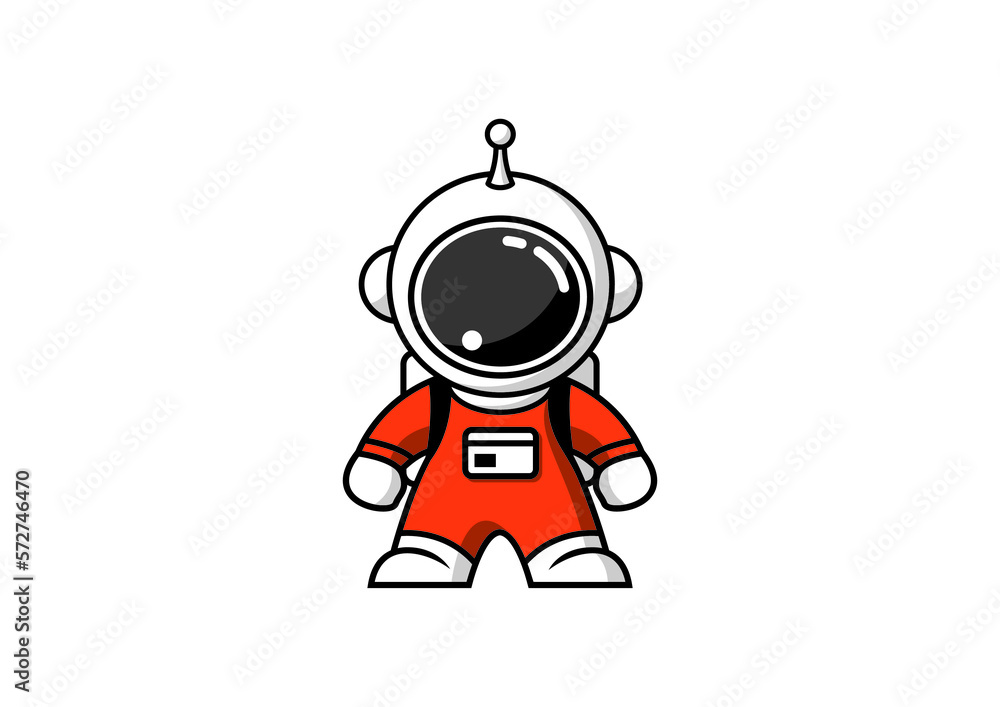 Astronaut in space, isolated. Vector logo/illustration