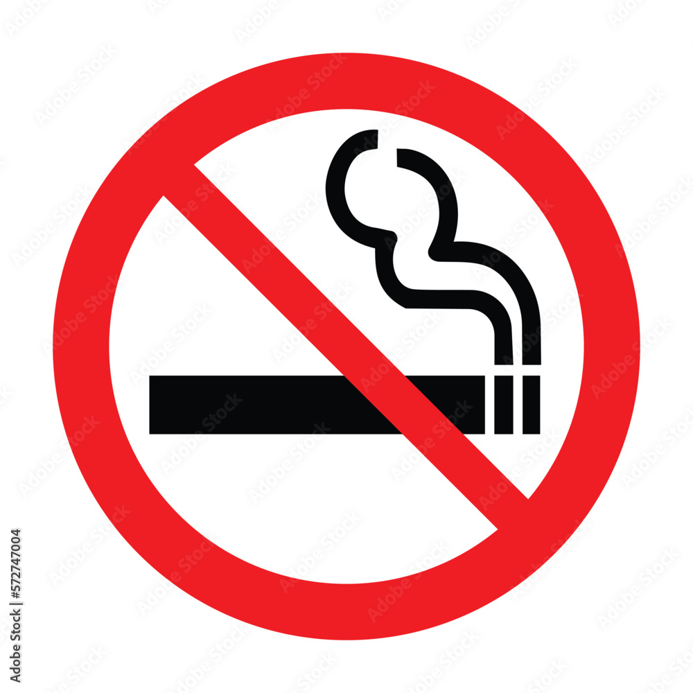 No smoking, prohibition sign, vector illustration No smoking, prohibition sign, vector illustration
