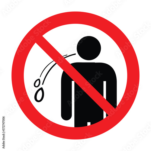 No spitting. Do not spit, prohibition sign