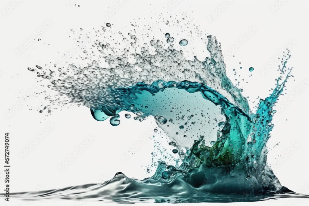 Illustration of water splashes - Created with generative ai Illustration of water splashes - Created with generative ai