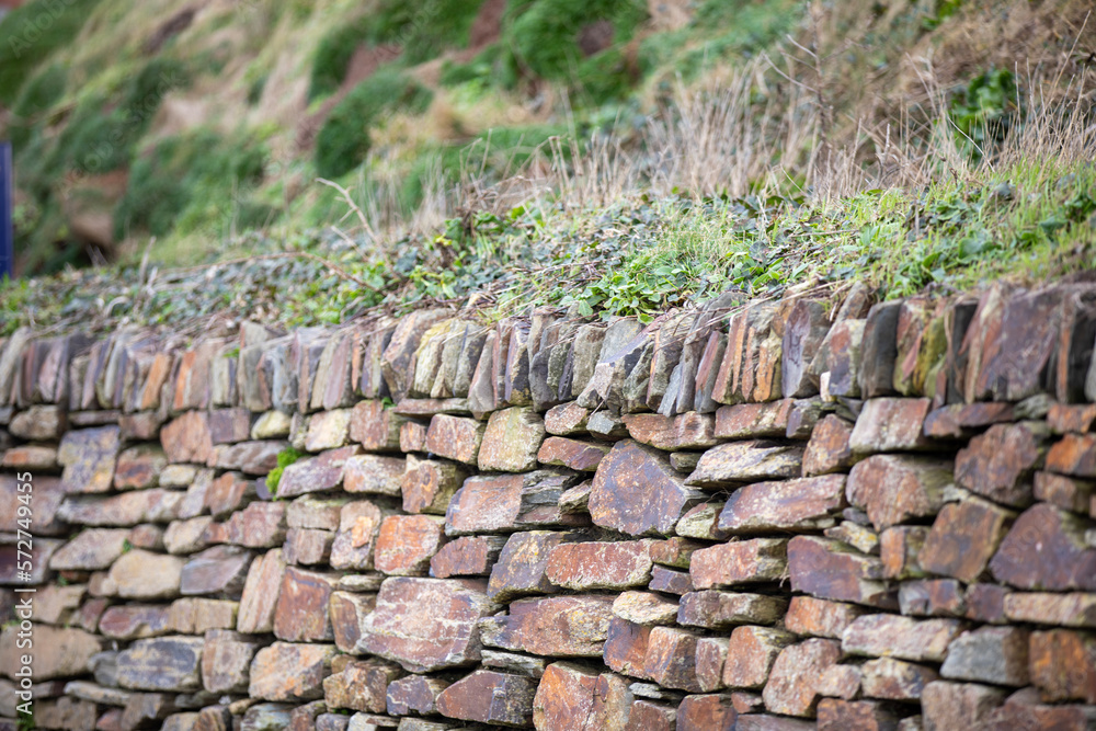Stone walls in Cornwall, UK.
