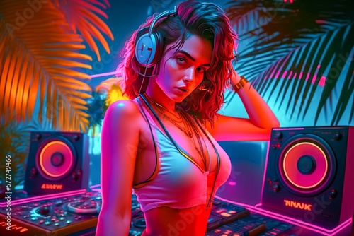 DJ, girl, abstraction lines, headphones, record, music theme, Female DJ HD  phone wallpaper | Pxfuel