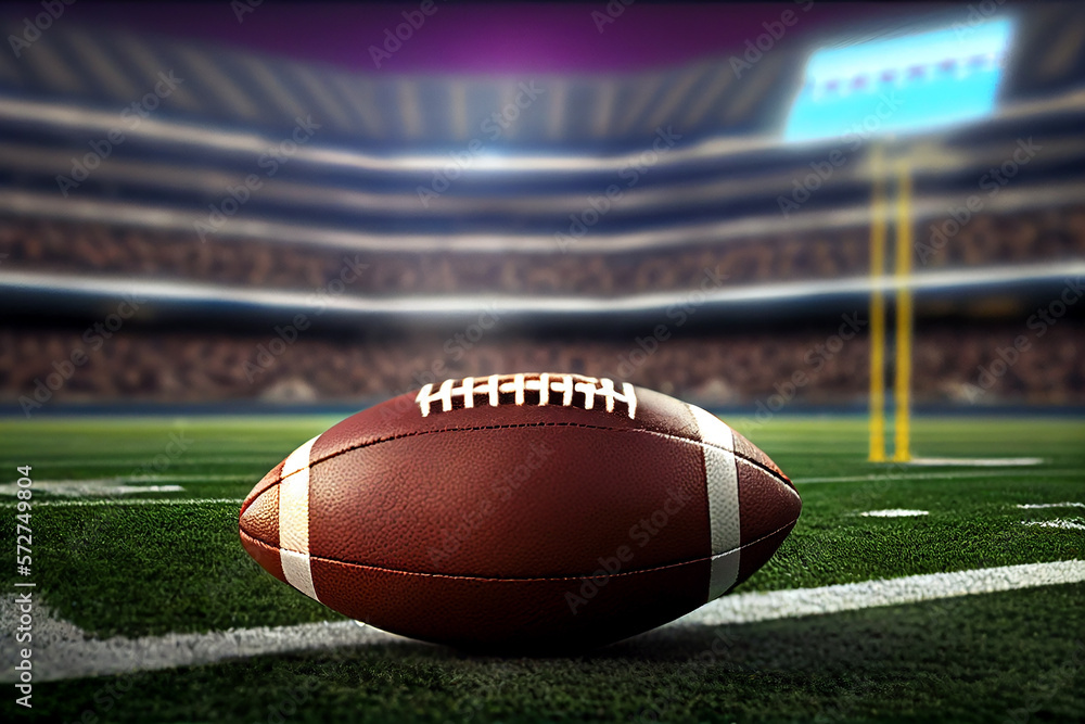 American football ball background. Generative AI American football ball background. Generative AI