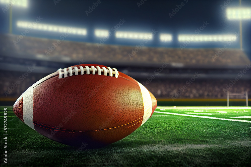 American football ball background. Generative AI American football ball background. Generative AI