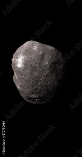 Varuna, trans-Neptunian object, orbiting. 4K Vertical
