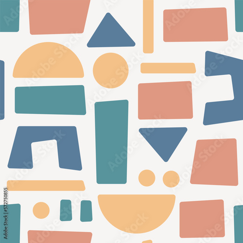 Abstract retro handrawn shapes seamless pattern wallpaper background. photo