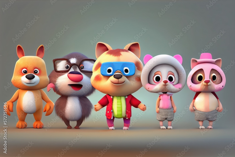 Background of a 3D Cute Animal Costume Character. Created with Generative AI Technology