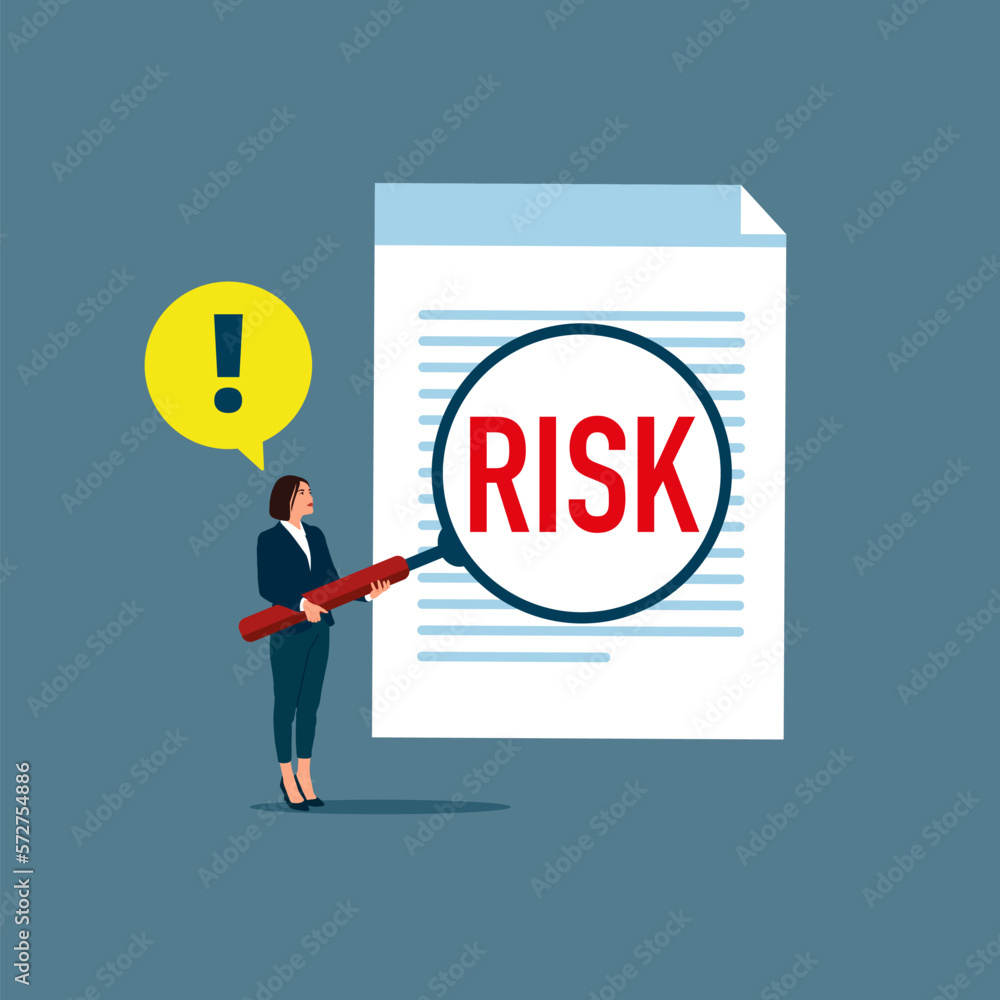 Man with magnifier monitor and investigate incident with exclamation mark. Root cause analysis and solving problems, risk analysis assessment. Modern vector illustration in flat style Man with magnifier monitor and investigate incident with exclamation mark. Root cause analysis and solving problems, risk analysis assessment. Modern vector illustration in flat style
