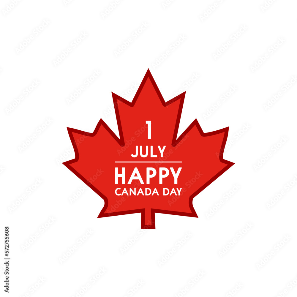 Happy Canada Day Maple leaf isolated on white Happy Canada Day Maple leaf isolated on white