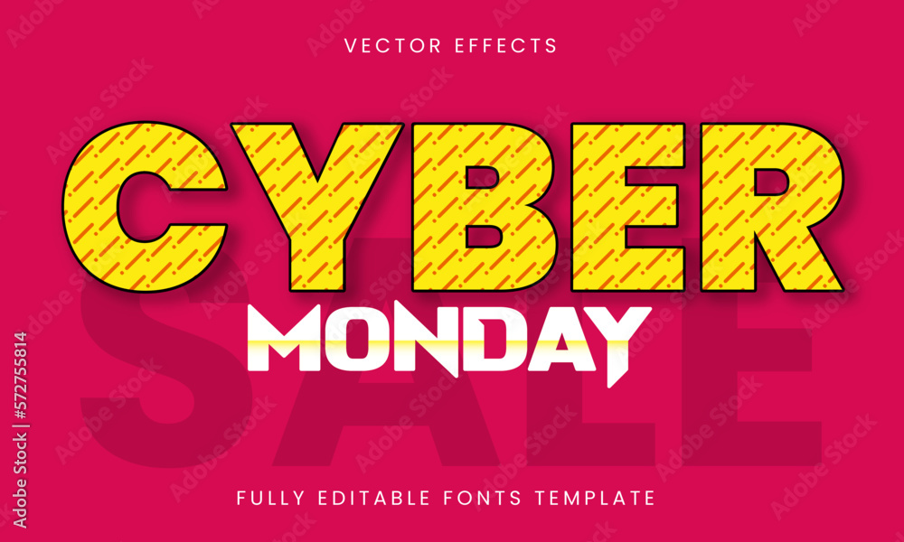 Cyber Monday Yellow Text Effects template Cyber Monday Yellow Text Effects template