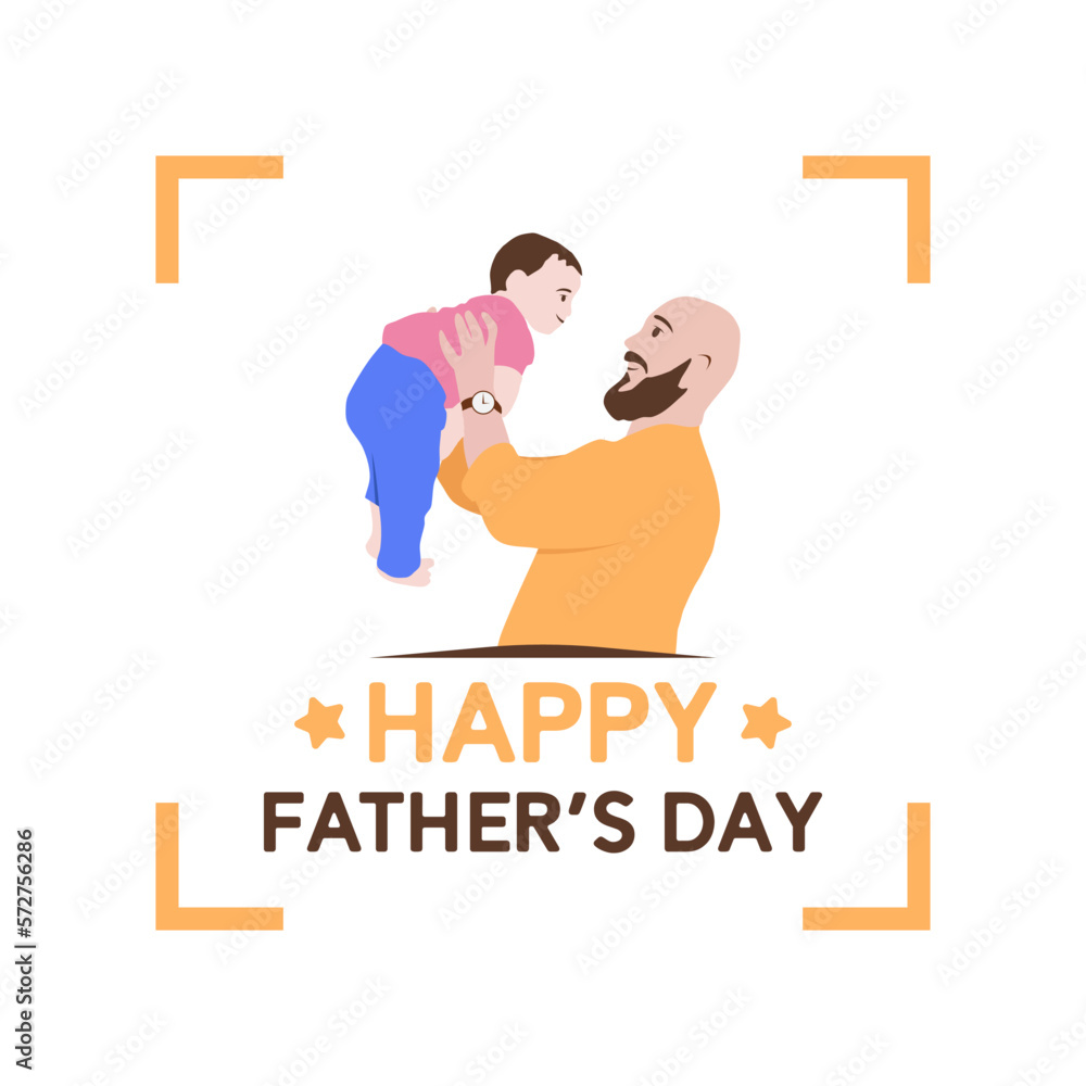 Father playing with his son happy father's day isolated on white