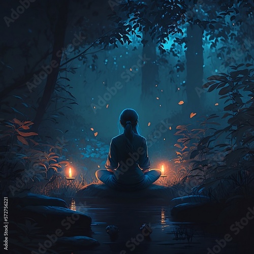 Meditation by Moonlight and Candlelight © Adam