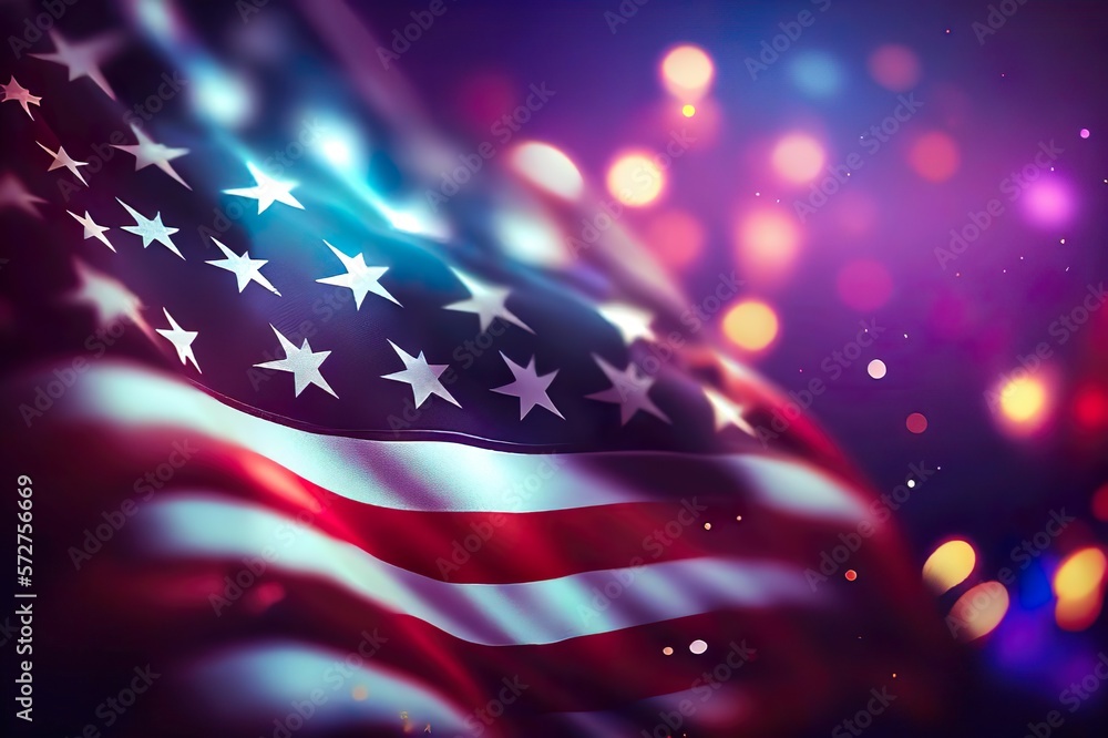 US - Flagge, Happy Martin Luther King Day Art Bokeh Hintergrund, generative AI, Hintergrund ihn Lila schwarz blau US - Flagge, Happy Martin Luther King Day Art Bokeh Hintergrund, generative AI, Hintergrund ihn Lila schwarz blau