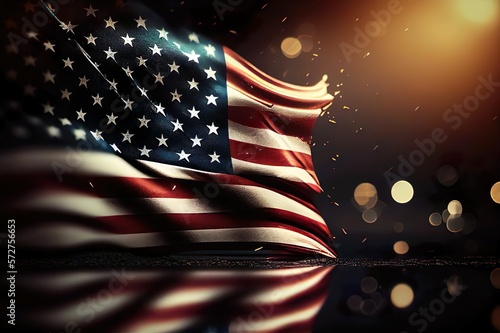 US - Flagge, Happy Martin Luther King Day Art Bokeh Hintergrund, generative AI, Hintergrund ihn Lila schwarz blau