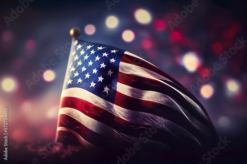 US - Flagge, Happy Martin Luther King Day Art Bokeh Hintergrund, generative AI, Hintergrund ihn Lila schwarz blau