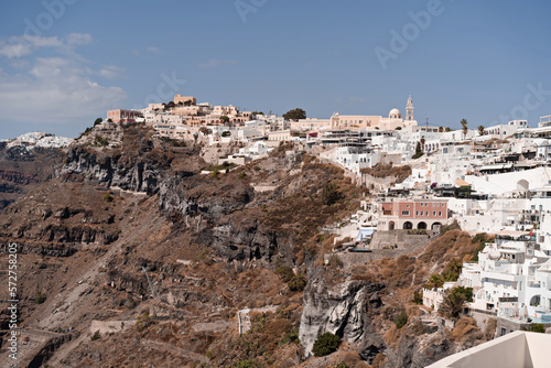 Amazing view of Santorini island. Picturesque sea view on famous Greek resort Thira, Greece, Europe. Traveling concept background. Summer vacation © biotin