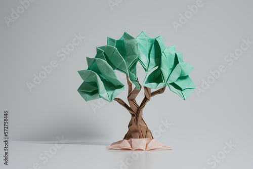 origami paper tree photo