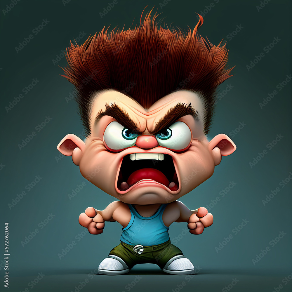 angry boy cartoon character angry boy cartoon character