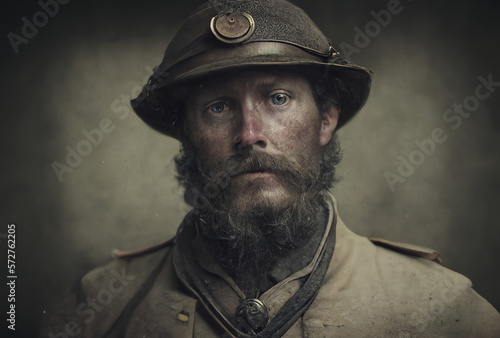 portrait of a confederate soldier, generative ai photo