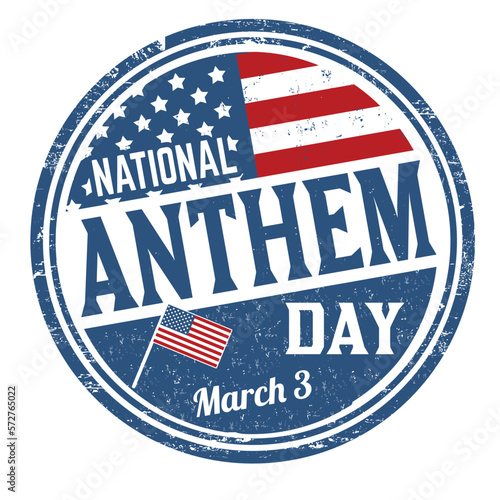 National anthem day grunge rubber stamp