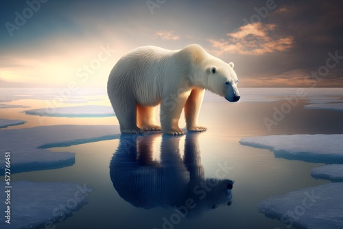 Melting Ice Around Polar Bears Has A Direct Impact On Their Population, Generative AI