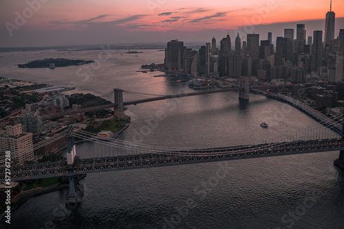 The Manhattan and Brooklyn Bridges in New York City