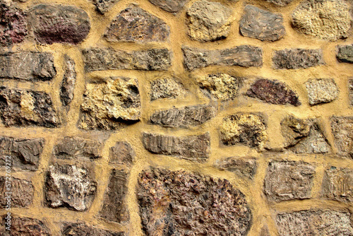 Texture of stone wall on gothic medieval cathedral.