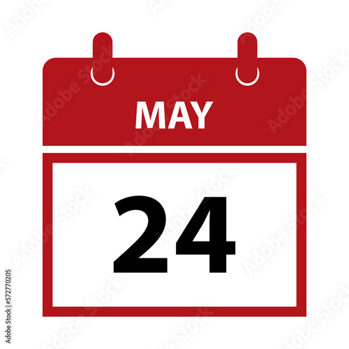 May 24. Vector flat daily calendar icon. Date and time, day, month for birthday, anniversary, appointment, remainder or event. Holiday. Commonwealth Day