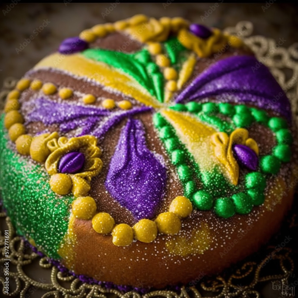 king cake with butterfly decoration