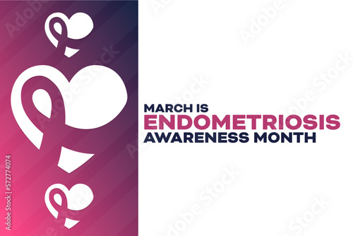 March is Endometriosis Awareness Month. Vector illustration. Holiday poster.