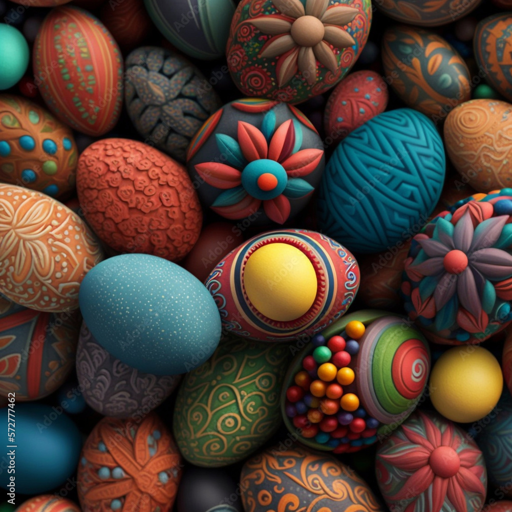 Easter colorful eggs, Texture of Easter eggs, Background with Easter eggs, pattern, Generative AI Easter colorful eggs, Texture of Easter eggs, Background with Easter eggs, pattern, Generative AI