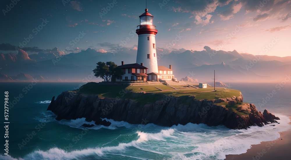 Architectural Marvels: Coastal Lighthouses [AI Generated]