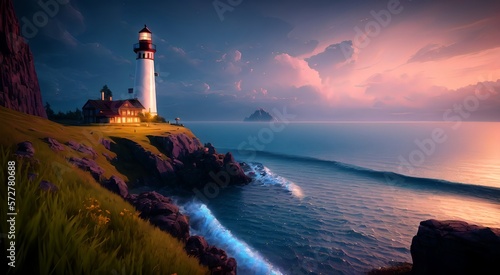 Architectural Marvels  Coastal Lighthouses  AI Generated 
