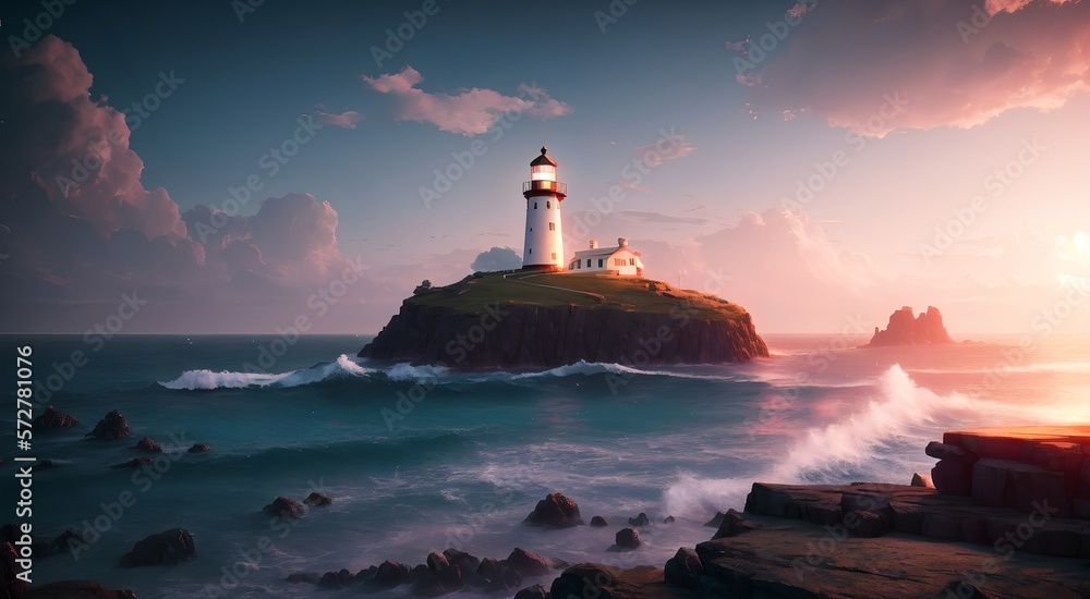 Architectural Marvels: Coastal Lighthouses [AI Generated]