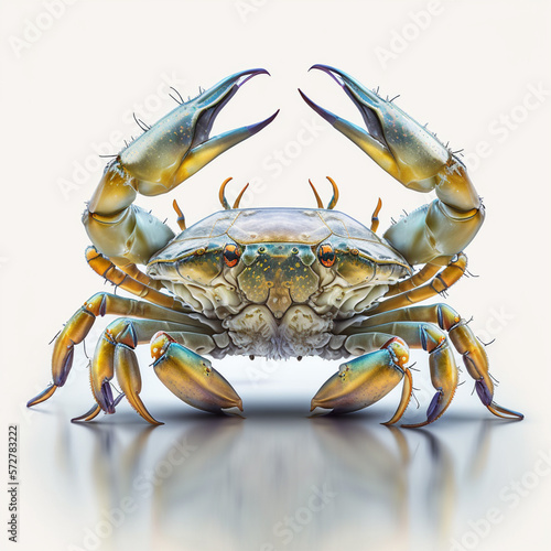 Krabbe auf weißem Hintergrund isoliert (erstellt durch KI-Tool)