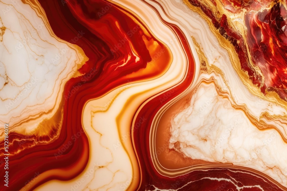Red and gold marble texture Background - generative ai Red and gold marble texture Background - generative ai