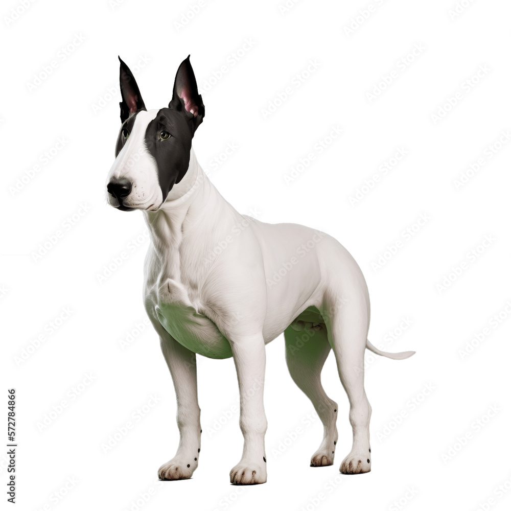 bull terrier dog isolated on transparent background
