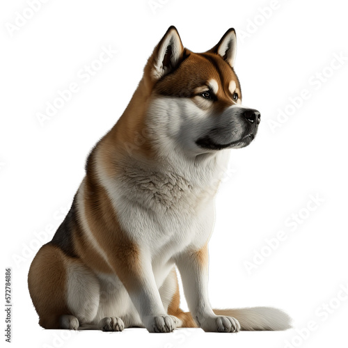 akita dog isolated on transparent background