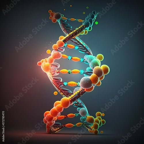DNA, Science background with molecules and atoms in the laboratory, Medical science, generative ai