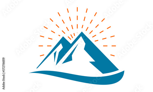 mountain peak vector logo adventure