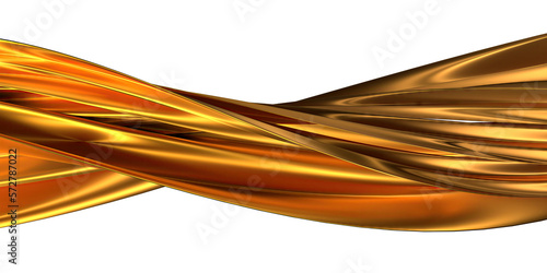 golden Isolated air flow cloth-like soft metal Abstract, dramatic, modern, luxury and high-class 3D rendering graphic design elements backgrounds