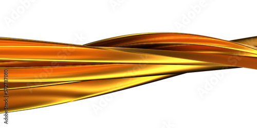 golden Isolated Fabric-like Metal Curve Abstract, Dramatic, Modern, Luxury and 3D rendering graphic design element backgrounds