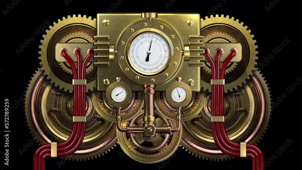 Animated steampunk appliance. Illustration On The Theme Of Steampunk, Production And Machines, History And Relics. Animated steampunk appliance. Illustration On The Theme Of Steampunk, Production And Machines, History And Relics.