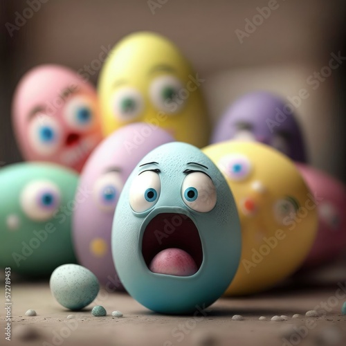 Lustige, süße und etwas verrückte Ostereier, zum Osterfest oder einfach so. Generative KI
