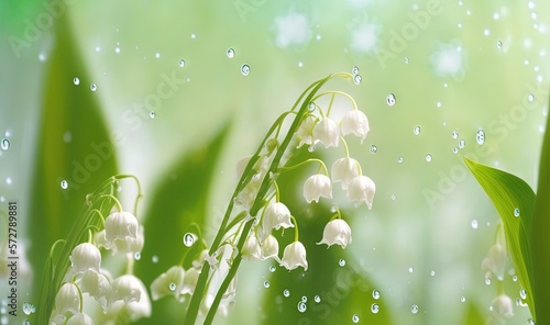  a close up of a bunch of flowers with drops of water. generative ai