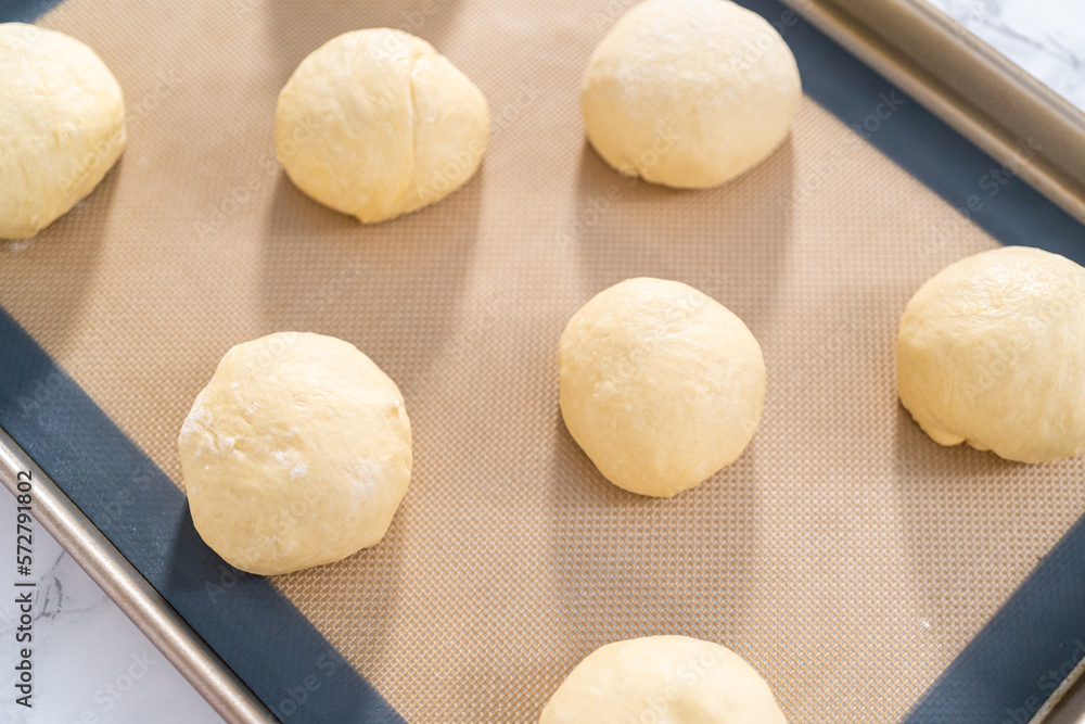 Baking brioche buns